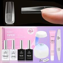 Beetles Tipex Lite Pre-Built Apex Nail Tips Kit, Stiletto Medium, With Tipex Nail Glue,  All-In-One Gel Nail Kit - Kit Tipex Lite dengan Primer-Square Long - View 8