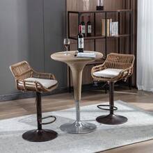Barstools - Beige + Linen + Foam - View 7