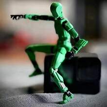 Lucky 13 Multi-Joint Movable Figure 3D Printed Dummy13 Mannequin Model Versatile Pose Assembly Doll Stress Relief Toy Boys Birthday Gift Desktop Ornament, Large Size Multi-Joint Movable Robot Action Figure Model Ornament Building Block Assembly Stress Relief, Full Body Movable Assembly Toy Model, Desktop Atmosphere Enhanced! Movable Joint Figure Ornament - Multicolor - View 9