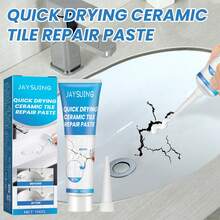 JAYSUING Cola para Reparo de Azulejos Cerâmicos - Ideal para reparar rachaduras e buracos em banheiras, mármore, móveis, pisos, vasos sanitários, etc. Seca rapidamente com um acabamento brilhante. Seca completamente em apenas 8 horas. Após a secagem, adquire uma aparência semelhante à cerâmica, não absorve água e não atrai sujeira. - A - Ver 4