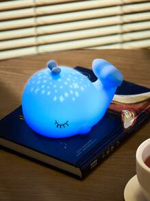 Cartoon Whale Night Light, 7-Color Lighting Modes, Warm Light, USB Rechargeable, Bedside Lamp, Dimmable, Sleep Timer, Desk Decor, Gift For Friends, Couples, Birthday - Whale Blue Seven-color Edition - View 9