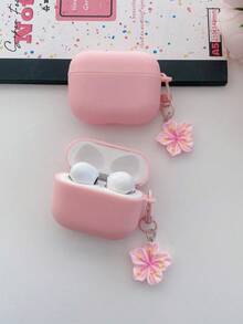 1pc Pink TPU Matte Bluetooth Earphone Protective Case With Sakura Charm, Cute Sakura Design, Compatible ForAirPods Pro 3, Pro (2nd Gen), 3, Pro, 4 Case Cover, Suitable For Daily Use, Spring, Mother's Day, Birthday, Graduation Season, Quick Ship - Baby Pink - View 5