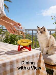 Fashionable 15° Tilted Anti-Spill High-Leg Pet Food Bowl, High-Leg Cat & Dog Bowl, Pet Feeding Bowl With Cervical And Spinal Support Design, Anti-Slip Wide Base, Plastic Material, Suitable For Cats And Small Dogs, Compatible With Wet And Dry Food, Practical Pet Gift - Multicolor - View 7