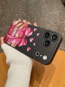 3pcs Bowknot Phone Cases, Soft TPU Full Coverage Anti-Drop Cases With Precise Cutouts, Featuring 3D Rhinestone Bowknot, Healing English Slogan, Hand-Painted Heart Pattern, Suitable For IPhone & Galaxy, Great Gift For Birthday, Holiday, Best Friends - Multicolor - View 8