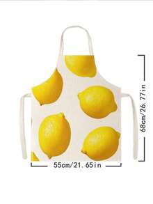 1pc, Lemon Pattern Polyester Apron, Suitable For Cooking, Baking, And Gardening - Can Be Used As Attire For The Kitchen And Dining - Multicolor - View 15