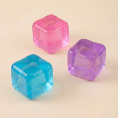 1/2/4pcs Transparent Crystal Cube Soft Fidget Toys, Random Colors, 3-5s Slow Rebound TPR Squeeze Toys, Suitable For Teens & Adults, 5cm Transparent Jelly Cube Stress Relief Toys, Aesthetic Desktop Decor Sensory Toys, Suitable For Students & Youth, Cool Summer Gift