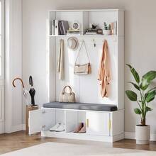 Hall Trees - White + Particle Board-1 - View 4