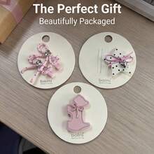 DIYPLUS Süßes Set mit rosa Haarclips, süße Schleife, Herz, Strass, Stern Haarspangen, Y2K Ästhetik Haraccessoires für Frauen, mit Karte, Sommer, Urlaub, Reise, Kopfschmuck - Verschiedenfarbig - Übersicht 9