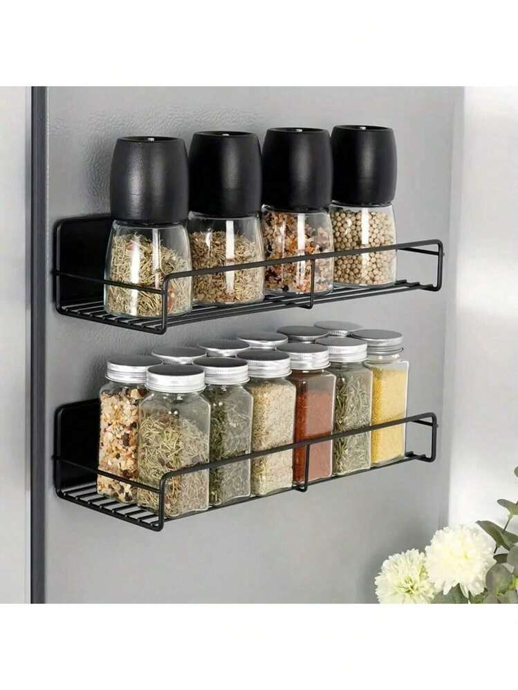 Giá đựng gia vị từ tính, giá đựng gia vị gắn tủ lạnh, giá đựng gia vị bằng kim loại treo tường, kệ đựng gia vị. - Xem 2
