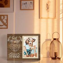 1pc Modern Wooden Photo Frame 4x6 - Sisterhood Friendship Memento, No Electricity Needed, Desktop Display, Perfect Gift For Siblings And Friends, Elegant Design - 1 - View 7