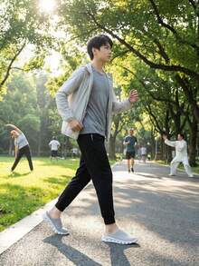 夏季透气防滑耐穿休闲步行鞋，灰色网面套脚轻便运动休闲鞋 - 灰色 - 查看 5