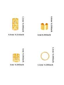 40pcs Mixed Styles Hair Scrunchies, Adjustable Hair Ties Suitable For Braiding Hairstyles, All Season - Gold - View 7