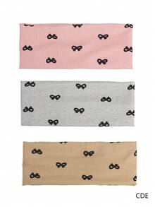 3pcs Casual Butterfly Print Knitted Headbands, Suitable For Daily, Running, Yoga - Multicolor - View 10