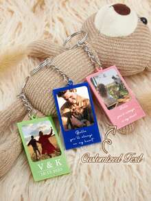 1 Móc khóa ảnh đôi tùy chỉnh, Móc khóa ảnh và chữ bằng acrylic cá nhân hóa, Móc khóa xe hơi, Quà tặng kỷ niệm, Vật kỷ niệm độc đáo tùy chỉnh dành cho các cặp đôi - Nhiều màu - Xem 6