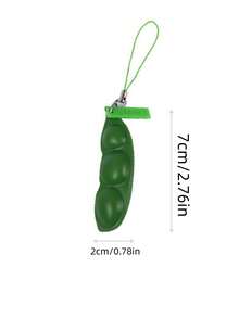 2/5/10pcs (Random Color) Realistic Novelty Toy, Pea-Shaped Squeeze Toy, Portable Cute Pea Novelty Toy, Creative Stress Relief Toy For Holidays And Gifts, Adorable Cartoon Pea Keychain Design For Relaxation Anytime Anywhere - Squeeze Edamame - View 3