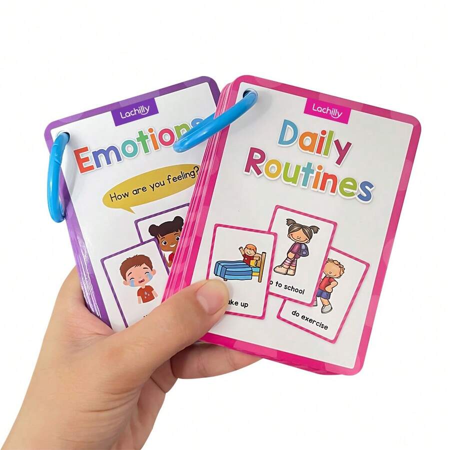 Lachilly 35 buah Kartu Jadwal Harian dan Kartu Pembelajaran Emosi untuk Anak Berkebutuhan Khusus, Anak dengan Keterlambatan Bicara, Anak Non-Verbal, Autisme, atau Kebutuhan Khusus, Alat Bantu Pembelajaran Kartu Flash Pendidikan Montessori - MultiWarna - View 1