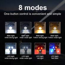 100000LM Potente Linterna Frontal LED Luz Recargable Sensor Camping Cabeza Linterna Blanca/Amarilla Larga Distancia Lámpara Frontal - negro - Ver 6