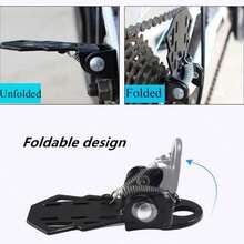 2Pcs Rear Seat Footrest Mounted On Back Wheel Bike Pedals Folding Footboard Cycling Accessories Non-Slip Design - Multicolor - View 9