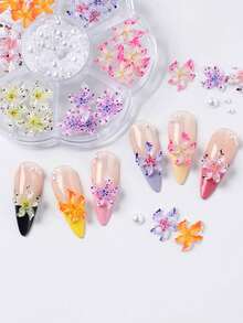 1 Hộp Charm Móng Tay Hình Hoa Nở Mùa Xuân Trong Suốt, Hoa Lan Nhiều Màu Sắc, Hoa Trà, Đính Ngọc Trai, Phong Cách Nhật Bản, Dùng Cho Móng Tay Cưới, Tự Làm Móng, Thủ Công Làm Móng, Phụ Kiện Làm Móng - Nhiều màu - Xem 7