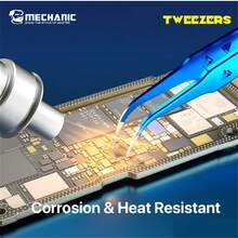 MECHANIC AAC-15 非磁性高硬度 8 孔不锈钢精密镊子，适用于智能手机 PCB IC 芯片维修 - 藍色 - 查看 4