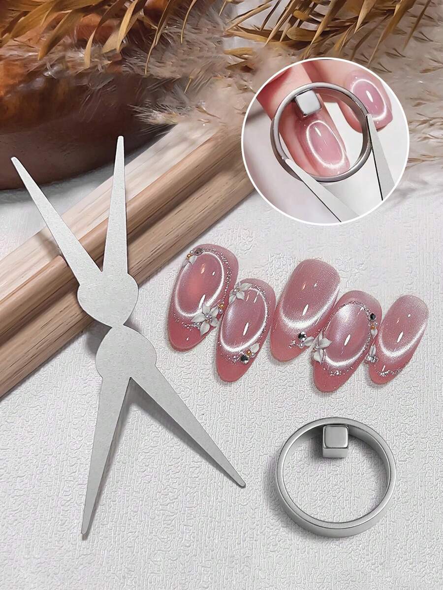 Bộ dụng cụ vẽ móng nghệ thuật mắt mèo hai đầu nam châm, dụng cụ vẽ móng nghệ thuật đa chức năng dạng vòng dành cho salon. - Nhiều màu - Xem 1