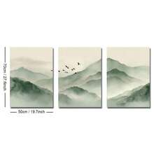 1/3件套 带框/不带框 绿山飞鹤 帆布海报 日本抽象风景墙画 侘寂装饰 复古画 适用于客厅、卧室、现代家居装饰 - Poster - 查看 19