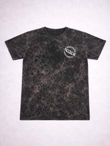 Stonewashed Basic Comfortable T-Shirt For Everyday Wear, Sizes PP To GG, Volcom Art Streetwear Urban Culture Street Fashion Street Graffiti Skater Skateboard Shirt Blouse Unisex Men's Women's 100% Cotton Top Premium Streetwear New Release Immediate Shipping Various Colors!! Plus Size - 黑色 - 查看 2