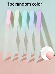 5pcs/1pc Glass Nail File Professional Manicure Tool For Natural Nails, Gradient Color Polishing And Care, Suitable For Salon Gifts (Macaron Color) - Multicolor - View 12