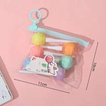 一套6支棒棒糖造型荧光笔，可爱设计，可用于DIY教育涂鸦、突出重点和艺术绘画。 - 彩色 - 查看 3