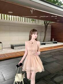 Women Short Dresses - Pink - View 10