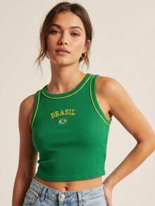 Kit Of 3 Premium Ribbed Cropped Tops From Brasil – Style, Comfort, And Attitude - Vàng, Xanh lá cây, Xanh dương - Xem 4