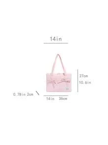 14 Inch Bowknot Handbag, Lightweight Versatile Commuter Tote Bag For Women - Multicolor - View 9
