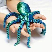 3D Flexible Octopus Figurine, Sensory Toy Suitable For Children 3+, ADHD Stress Relief, Kid-Friendly Collectible Desktop Decor, Surprise Fantasy Gift (Random Color) - Multicolor - View 17