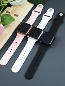 Set de 3 piezas de correas de reloj compatibles con para hombres y mujeres, juego de 3 colores combinados, sencillo, cómodo, suave, impermeable, con hebilla invisible, correa de silicona deportiva compatible con Apple Watch Series 10/Ultra/9/8/7/6/SE/5/4/3, correa de reloj de moda compatible con 38/40/41/42/44/45/49/46mm, fácil de reemplazar la correa del reloj - Multicolor - Ver 2