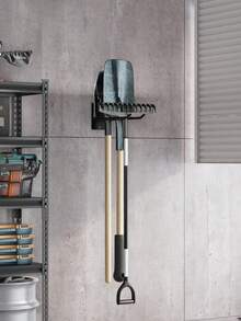 1 pieza Estante de almacenamiento de herramientas eléctricas, soporte montado en la pared - Diseño plegable, organizador y estante de herramientas, soporte para brocas, soporte montado en la pared, estante de herramientas de metal resistente para almacenamiento y organización en el garaje, estante de almacenamiento práctico - Estante de almacenamiento - Ver 8