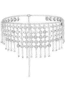 Coins Belly Dance Hip Scarf Belt Body Chain Dance Skirt Women Halloween Party Supplies Costume Accessory - Multicolor - View 5