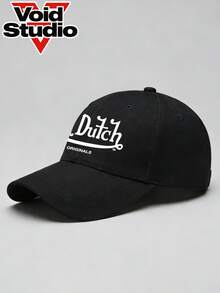 1 Cap,Dutch - Unisex Lettering &Print Hip-Hop Street-Style Baseball Cap Trucker Hat, Dad Hat, Hip-Hop Cap - Ideal For Outdoors, Travel, Hiking, And The Beach - 黑色 - 查看 2