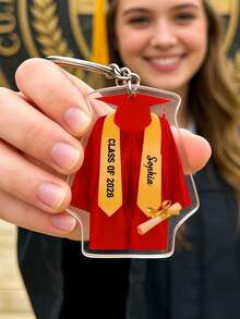 1/3/5 Pcs Personalized Graduation Acrylic Keychains, Custom Text Keychains, Multiple Patterns To Choose From, Two Sizes To Choose From, Perfect For 2026 Graduation Gift For The Year, Stylish And Simple Design, Suitable For Him/Her, Perfect School Supplies, Back To School, Office, Dormitory, Middle School Students - Multicolor - View 9