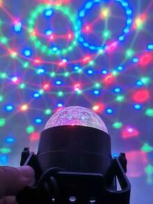 Mini Magic Ball Projector Light, 7-Color Changing Remote Control Atmosphere Lamp, Bedroom Decor Party Light, Holiday Gift - Black - View 4