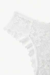 Women's Seamless Lace Trimmed Triangle Panties, White Lingerie Bridallingerie - White - View 4