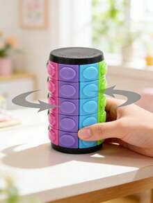 Rotating Sliding Puzzle Fingertip Spinner Puzzle Stress Relief Anxiety Relief Desktop Decor (Restore Order/Create Patterns) 8 Colors 6, 7, 8 Layers Detachable Quick Play Brain Challenge Sensory Collectible For Teens - Multicolor - View 7