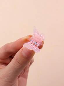 60 piezas de lindos pasadores de mariposa mini y coloridos, adecuados para niñas, regalo del Día de la Madre - Rosa - Ver 8
