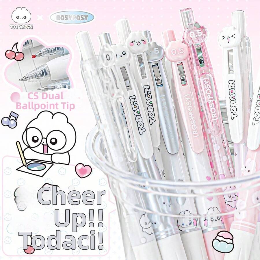 4 Pcs Cute Rabbit Gel Pens Set Kawaii Aesthetic 0.5mm Fine Tip Smooth Writing Quick Dry Black Ink Press Type CS Dual Ball Tip Journaling Pens Back To School Supplies Study Note Taking Drawing Office School Essentials Gift Set With Clear Case - Sets - View 1