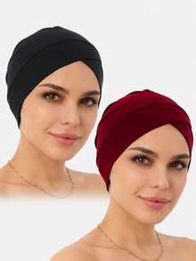 2 chiếc khăn lót hijab nữ bằng cotton modal, mũ hijab Hồi giáo, khăn quấn đầu bằng cotton modal, phù hợp sử dụng hàng ngày - Nhiều màu - Xem 4