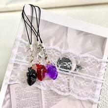 1pc Transparent Mini Heart Phone Lanyard, Unique Design Phone Charm, Sweet & Versatile Pendant, Suitable For Smartphones And USB Drives, Multiple Colors Available - Multicolor - View 3