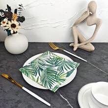 IOOJA 20/50pcs 2-Ply Unfolded Size 33*33cm Bamboo Leaf Pattern Printed Party Napkins, Disposable Tissue Paper Suitable For Theme Parties, Essential For Company Events, Friends Gatherings - Multicolor - View 7