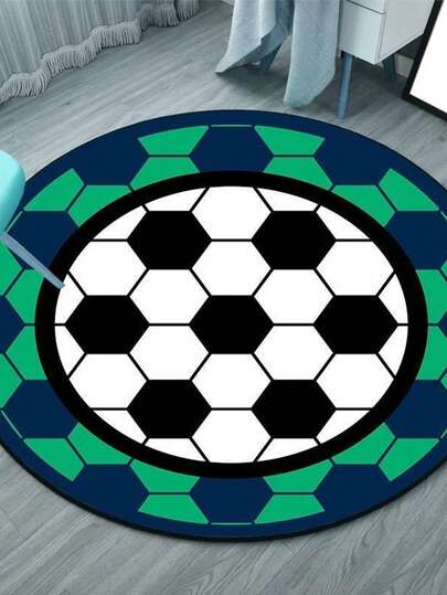 1pc World Cup Immersive Football Atmosphere, Football Field Decor Carpet, Suitable For Living Room Carpet, Rug, Living Room Area Carpet, Area Small Rug, Mat, Home Decor, Large Living Room Carpet, Round Carpet, Living Room Home Decor, Room Decor, Washable Carpet