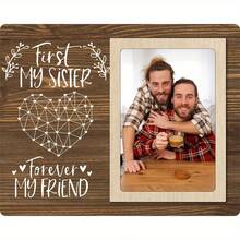 1pc Modern Wooden Photo Frame 4x6 - Sisterhood Friendship Memento, No Electricity Needed, Desktop Display, Perfect Gift For Siblings And Friends, Elegant Design - 1 - View 10