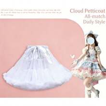 55cm Long White Fluffy Tulle Skirt, Suitable For Cosplay, Wedding, Ball, Lolita, Daily Wear - Multicolor - View 3