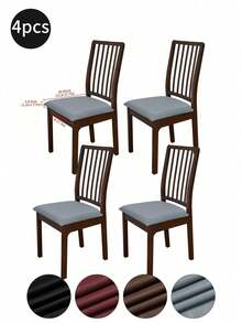1pc/4pcs Solid Color Elastic Waterproof PU Seat Cover, Removable Anti-Dirty Anti-Scratch Protective Cover With Elastic Band, Suitable For Restaurants, Hotels, Home Furniture - Multicolor - View 14